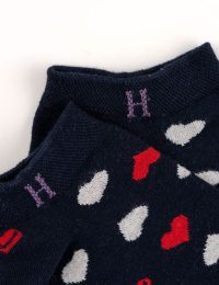 جوراب زنانه مچی قلب سرمه ای - تصویر 2