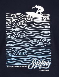 تیشرت مردانه یقه گرد موج سواری - تصویر 2