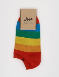 جوراب زنانه مچی راه راه درشت رنگی