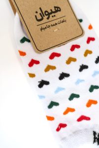 جوراب زنانه مچی قلب رنگی - تصویر 2