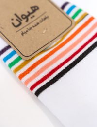 جوراب زنانه مچی راه راه ریز رنگی - تصویر 2