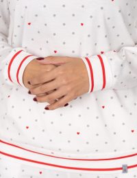 بلوز زنانه تمام چاپ راه راه قلبی - تصویر 2