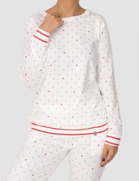 بلوز زنانه تمام چاپ راه راه قلبی