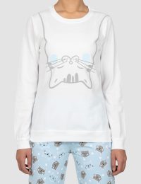 بلوز زنانه چاپدار گربه وارونه